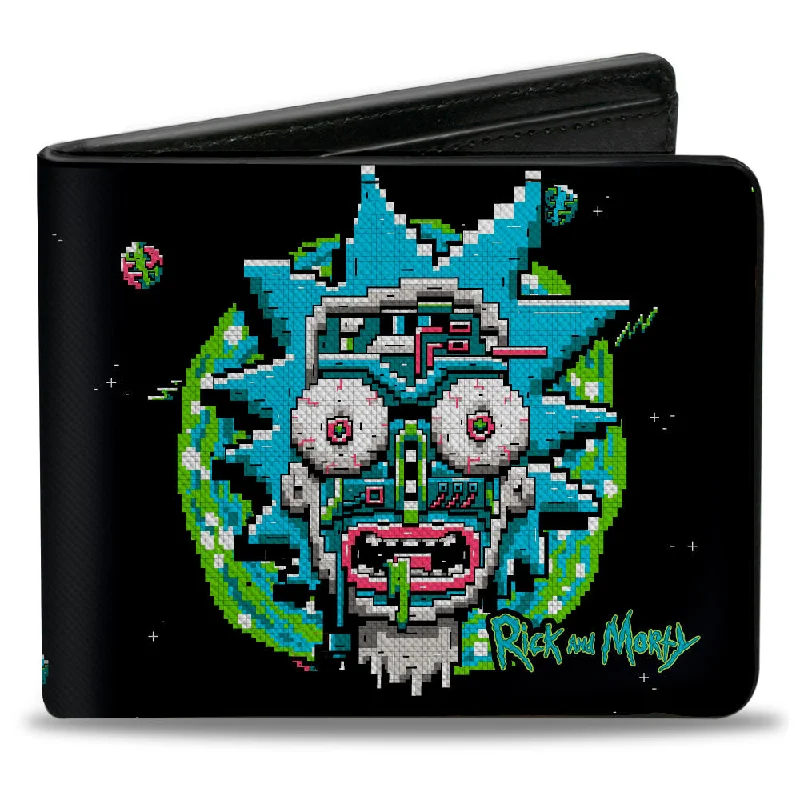 Money clips with RFID protectionBi-Fold Wallet - Rick and Morty 8-Bit Faces