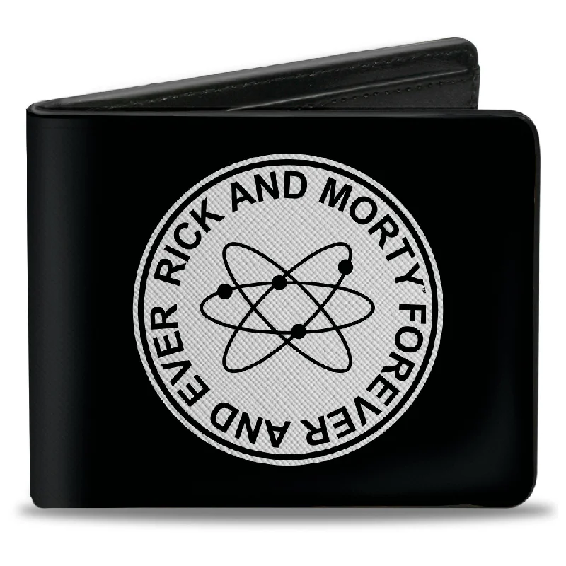 Slim money clips for minimalist walletsBi-Fold Wallet - RICK AND MORTY FOREVER AND EVER Logo Black/White