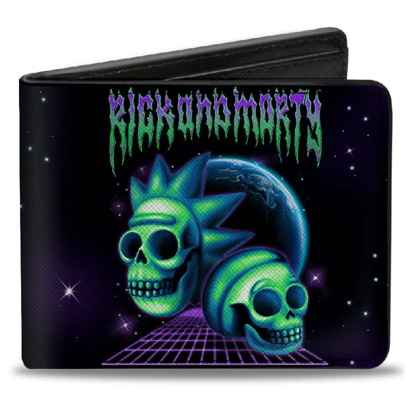 Money clips vs traditional walletsBi-Fold Wallet - RICK AND MORTY Heavy Metal Skulls Black/Purple/Blue/Green