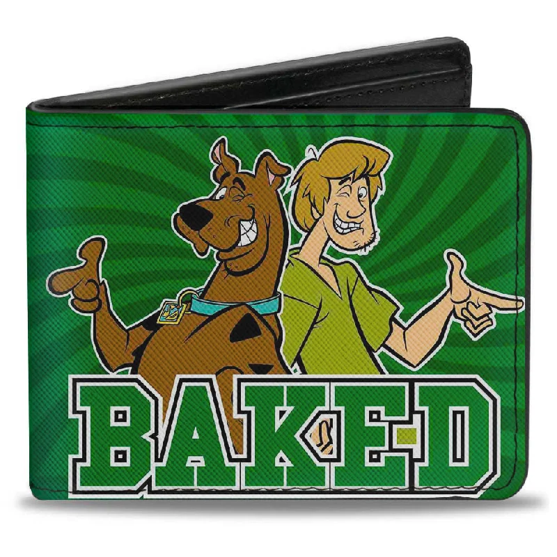 Eco-friendly money clips made from sustainable materialsBi-Fold Wallet - Scooby & Shaggy BAKED Rays Swirl Greens