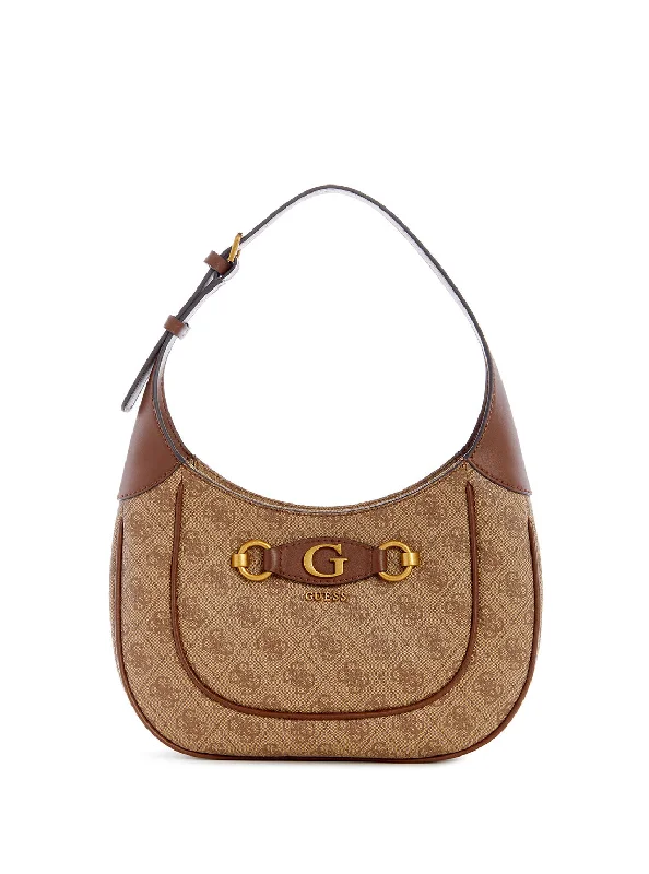 Best money clips for cash and cardsBrown Logo Izzy Hobo Bag