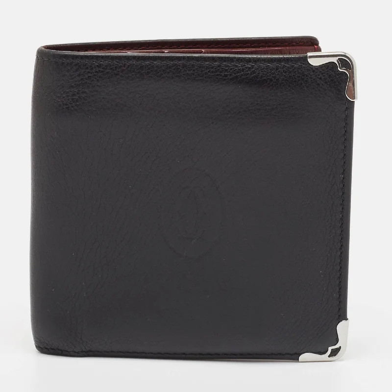 Lightweight money clips for travelCartier Black Leather Must De Cartier Bifold Wallet