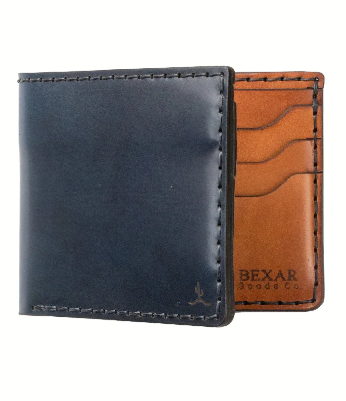 Luxury leather money clips with card slotsClassic 6 Bifold // Indigo Cordovan