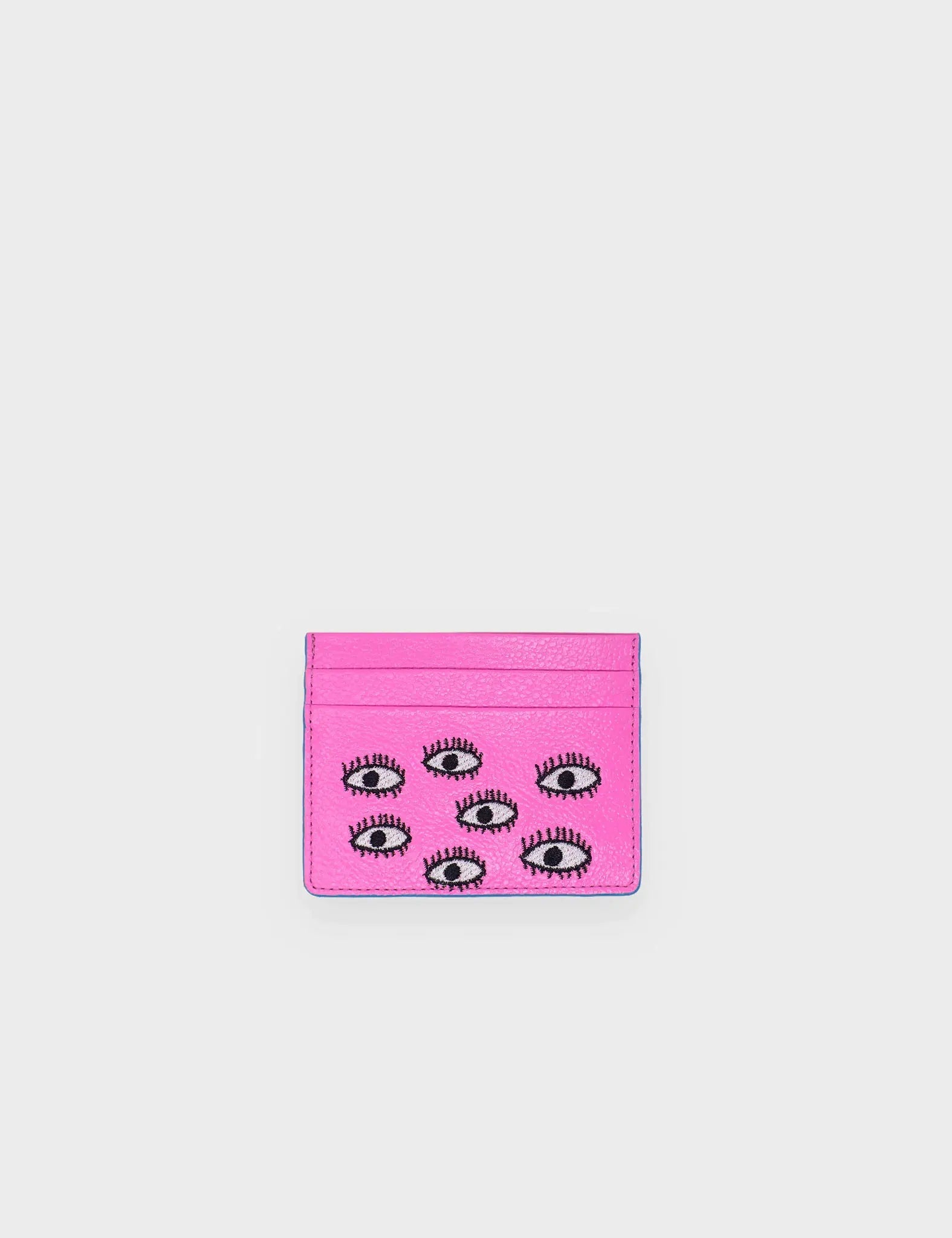 How to clean and maintain metal money clipsFilium Bubblegum Pink Leather Cardholder - All Over Eyes Embroidery