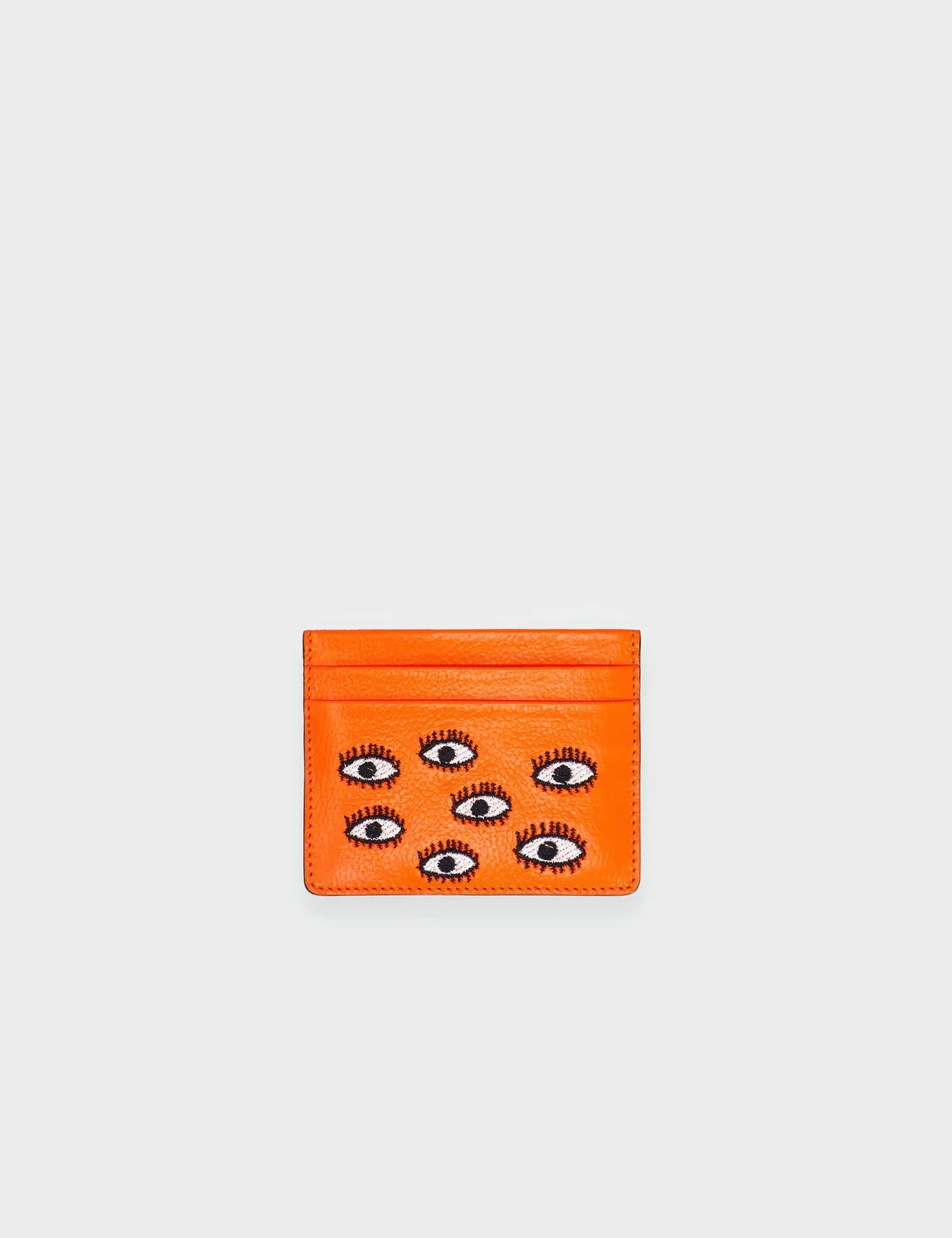 Money clips with built-in bottle openersFilium Neon Orange Leather Cardholder - All Over Eyes Embroidery Money clips with built-in bottle openersFilium Neon Orange Leather Cardholder - All Over Eyes Embroidery