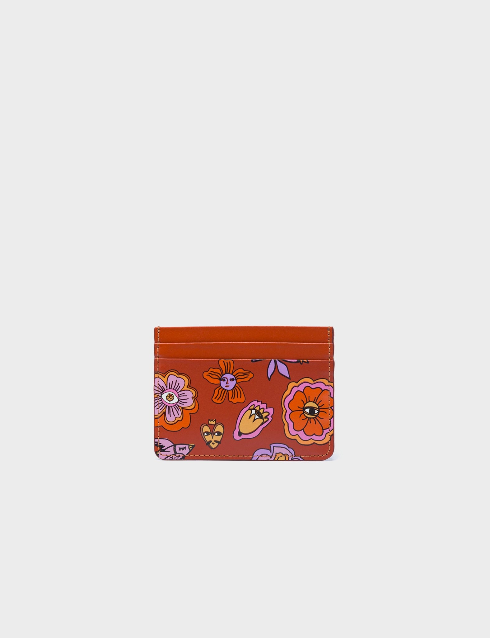Elegant money clips for weddingsFilium Cinnamon Leather Cardholder - Floral Vintage Print Elegant money clips for weddingsFilium Cinnamon Leather Cardholder - Floral Vintage Print
