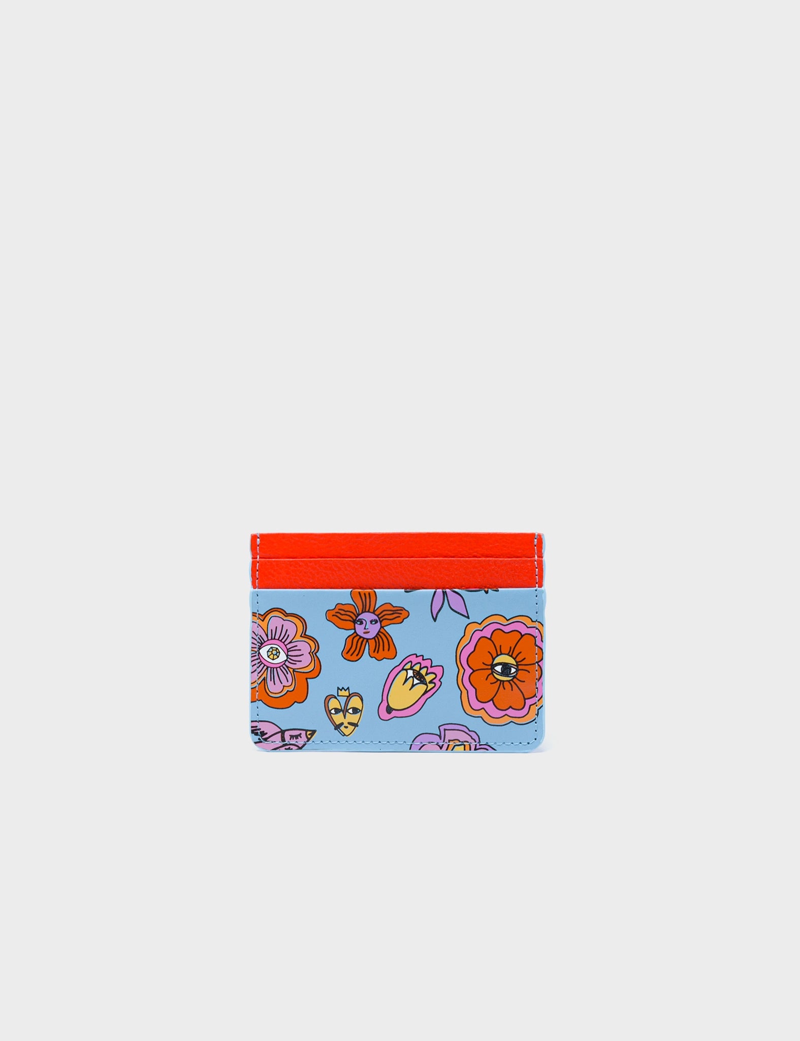 How to clean and maintain metal money clipsFilium Splish Splash Blue and Fiesta Red Leather Cardholder - Floral Vintage Print