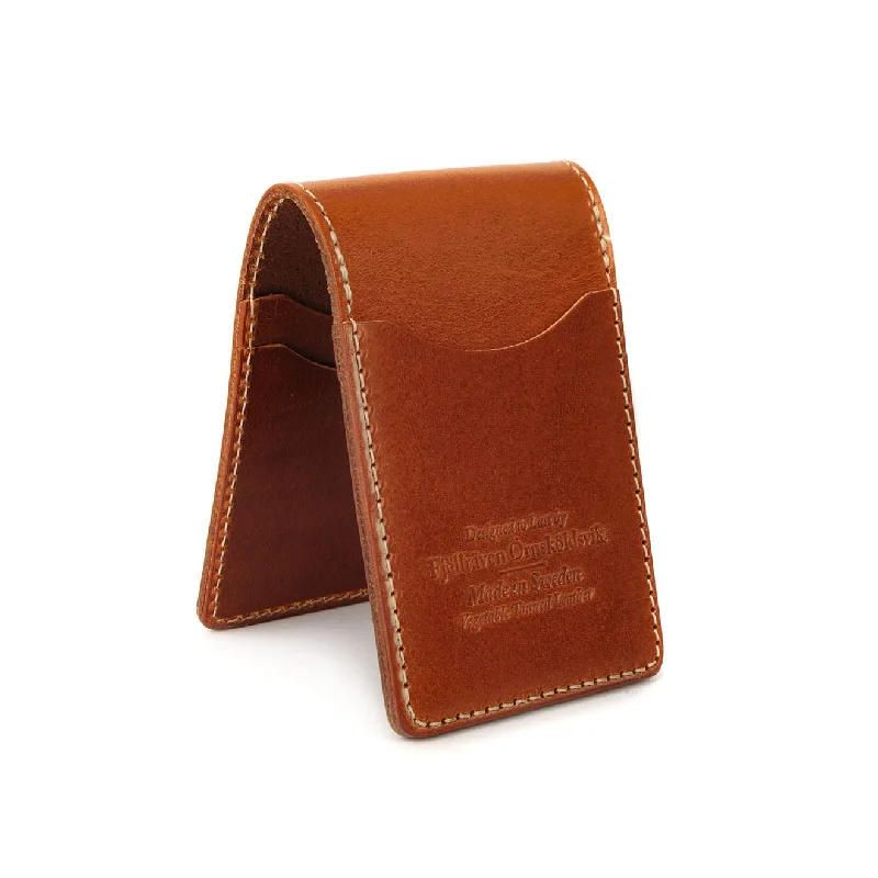 Custom money clips for corporate giftsFjallraven Ovik Card Holder Large Leather Cognac