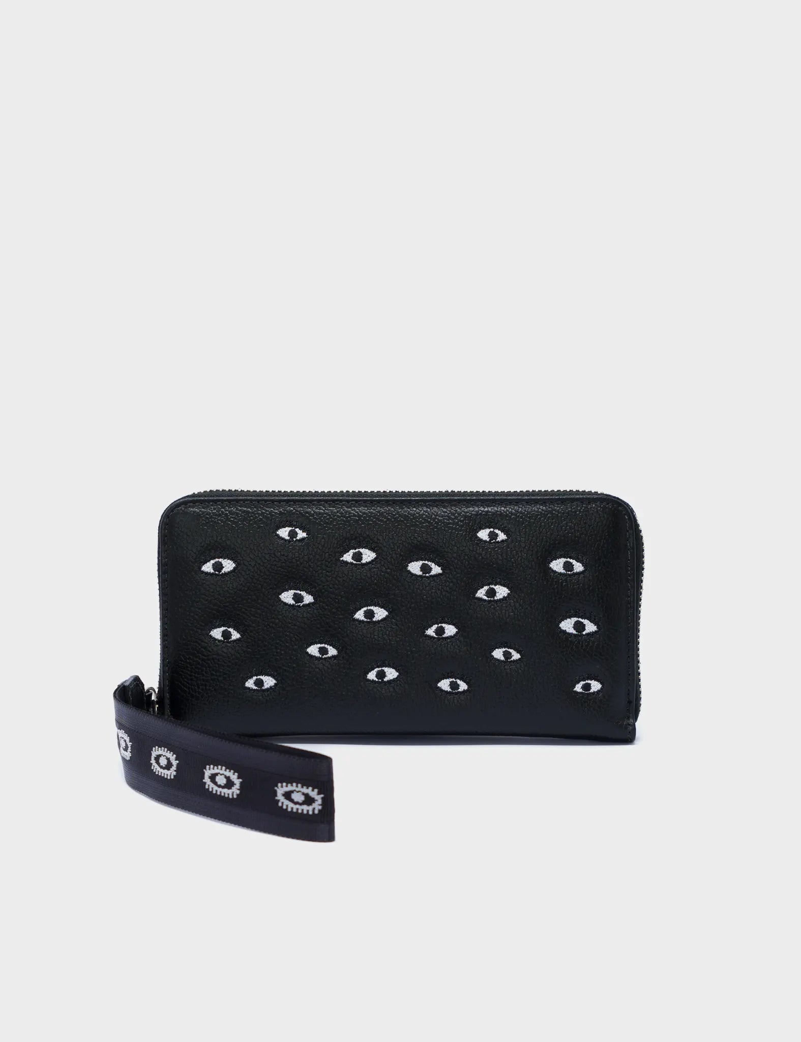 Best money clips for cash and cardsFrancis Black Leather Wallet - All Over Eyes Embroidery