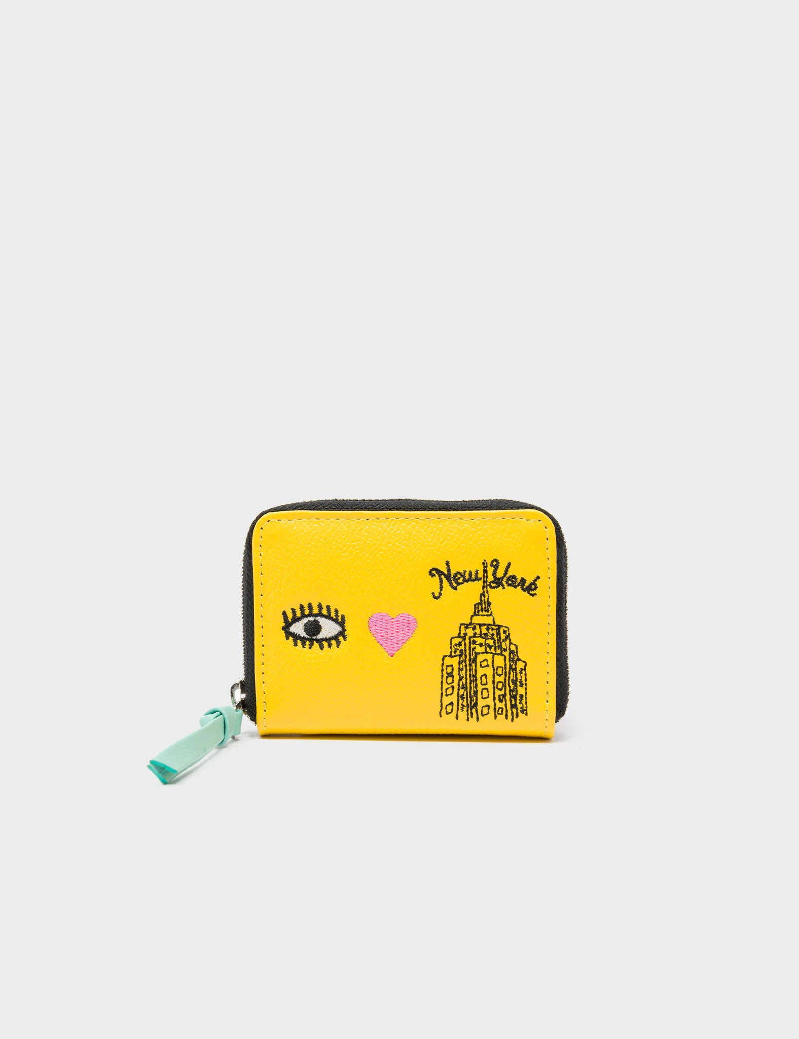Money clips with built-in bottle openersFrodo Balloon Yellow Leather Zip Around Wallet - Eye Love New York Embroidery