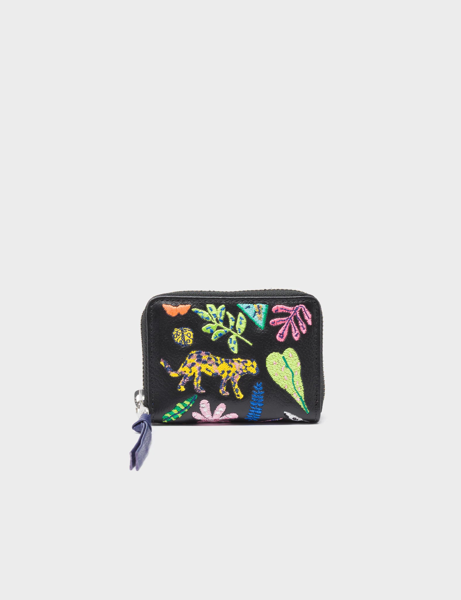 Money clips with RFID protectionFrodo Black Leather Zip Around Wallet - El Trópico Embroidery Design