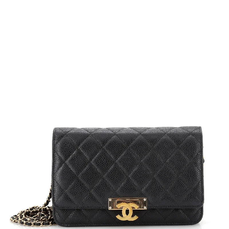 Money clips with magnetic closureGolden Class Wallet on Chain Quilted Caviar