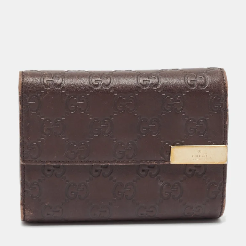 Best money clips for cash and cardsGucci Dark Brown Guccissima Leather Flap French Wallet