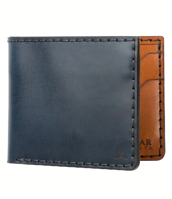 Slim money clips for minimalist walletsClassic 4 Bifold // Indigo Blue Cordovan