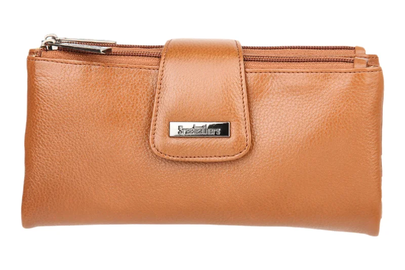 Elegant money clips for weddingsLadies Premium leather clutch 54501 (TAN)
