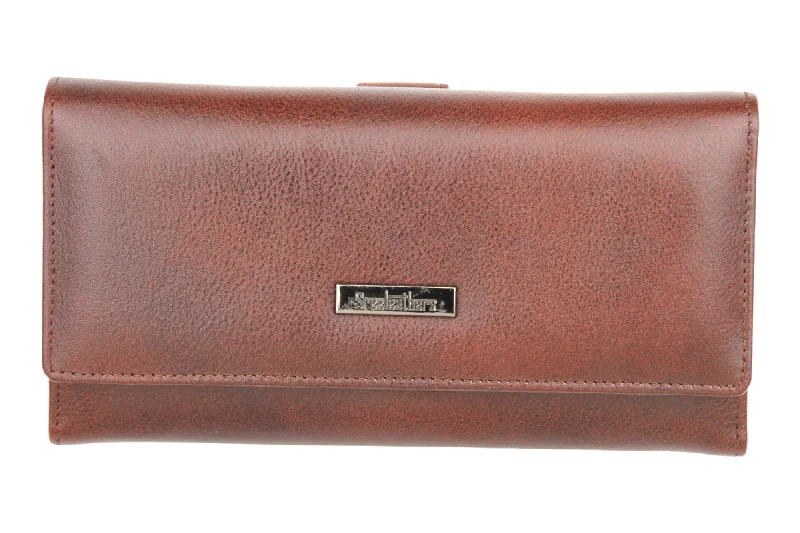 Personalized engraved money clips for menLadies Premium leather clutch 54504 (BROWN)