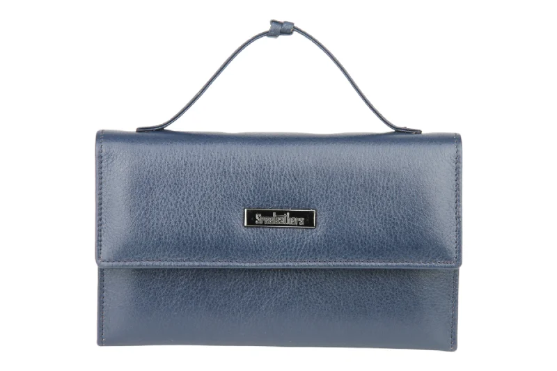 Money clips with magnetic closureLadies Premium leather clutch with detachable sling strap 54503 (BLUE) Money clips with magnetic closureLadies Premium leather clutch with detachable sling strap 54503 (BLUE)