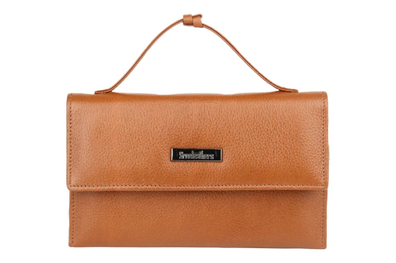 Stainless steel money clips for durabilityLadies Premium leather clutch with detachable sling strap 54503 (TAN) Stainless steel money clips for durabilityLadies Premium leather clutch with detachable sling strap 54503 (TAN)