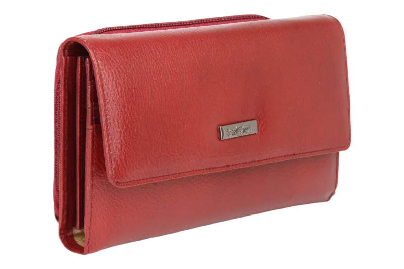 Money clips with magnetic closureLadies Premium leather clutch with detachable sling strap 54505 (MAROON) Money clips with magnetic closureLadies Premium leather clutch with detachable sling strap 54505 (MAROON)