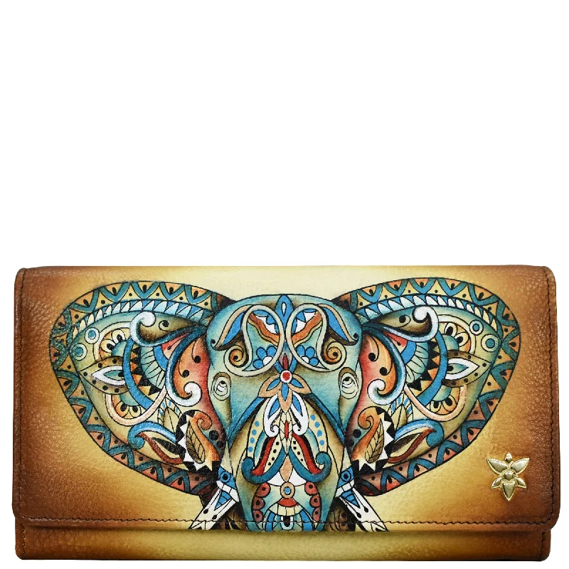 Luxury leather money clips with card slotsAccordion Flap Wallet - 1112