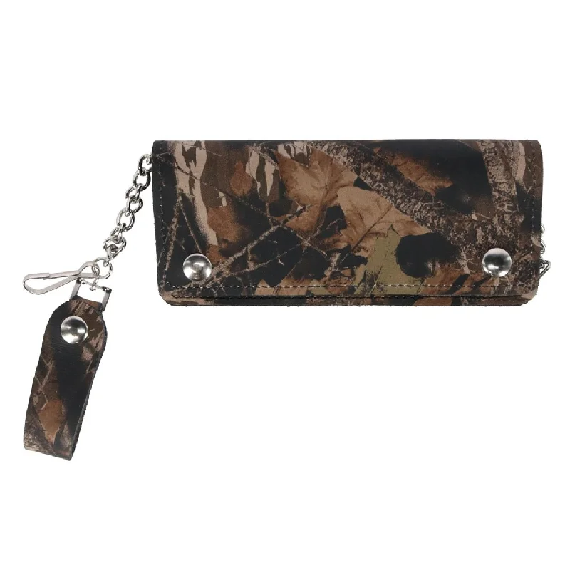 Money clips for women with sleek designsMen's Camo Print Long Chain Wallet