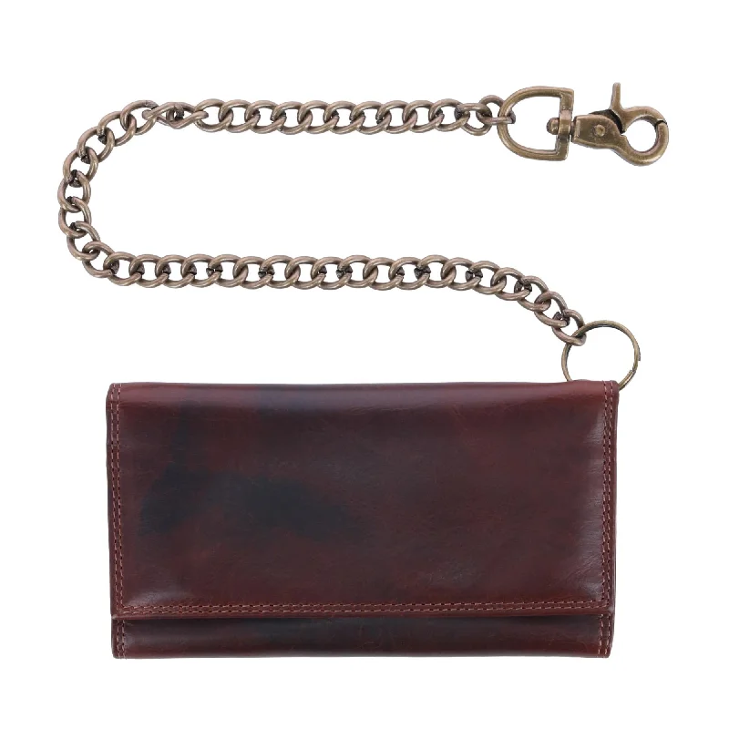Money clips with RFID protectionMen's Colorado Leather RFID Long Trifold Chain Wallet