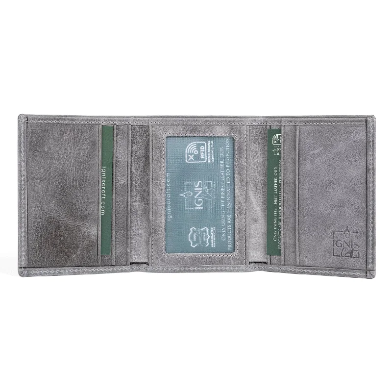 Stainless steel money clips for durabilityMens Trifold Leather Wallet | Apex Marble