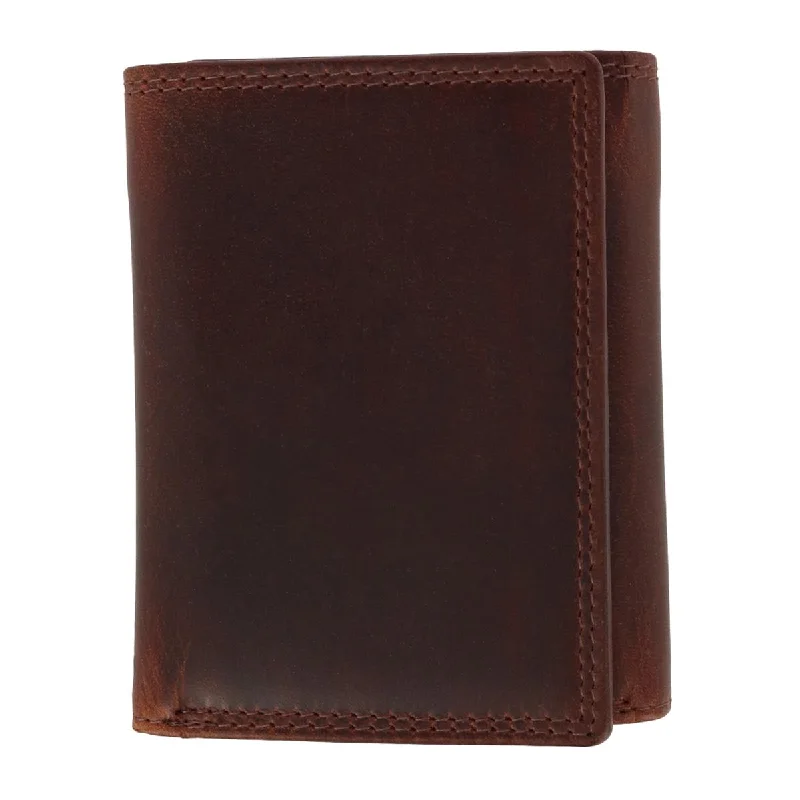 Money clips for women with sleek designsMen's Oil Tanned Leather Trifold Wallet with ID Flap