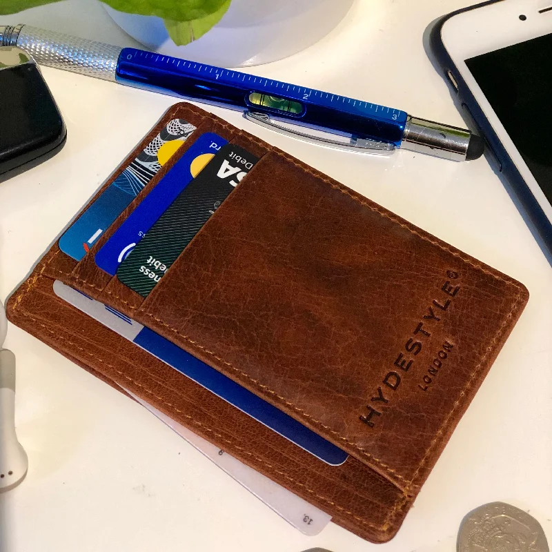 Money clips with magnetic closureBrown Leather Slim Shirt Wallet Cardcase GW614-Walnut Money clips with magnetic closureBrown Leather Slim Shirt Wallet Cardcase GW614-Walnut