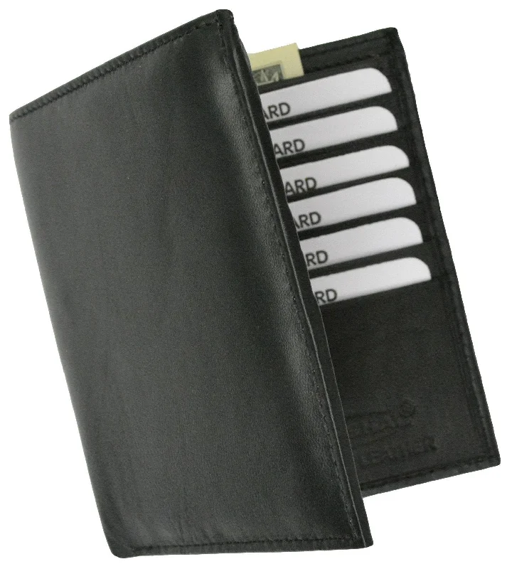 Luxury leather money clips with card slotsPremium Lambskin Leather Bifold Hipster Credit Card Wallet P 2502