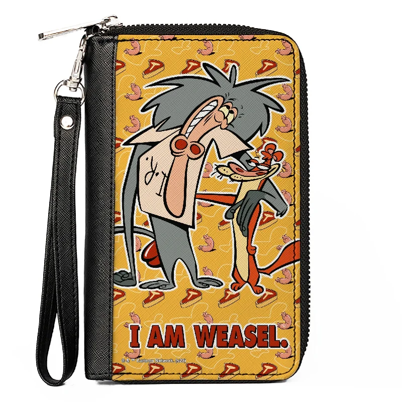 PU Zip Around Wallet Rectangle - I AM WEASEL IR Baboon and IM Weasel Pose and Title Logo Yellows PU Zip Around Wallet Rectangle - I AM WEASEL IR Baboon and IM Weasel Pose and Title Logo Yellows