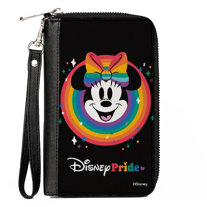 PU Zip Around Wallet Rectangle - Minnie Mouse DISNEY PRIDE Smiling Face Black Rainbow PU Zip Around Wallet Rectangle - Minnie Mouse DISNEY PRIDE Smiling Face Black Rainbow