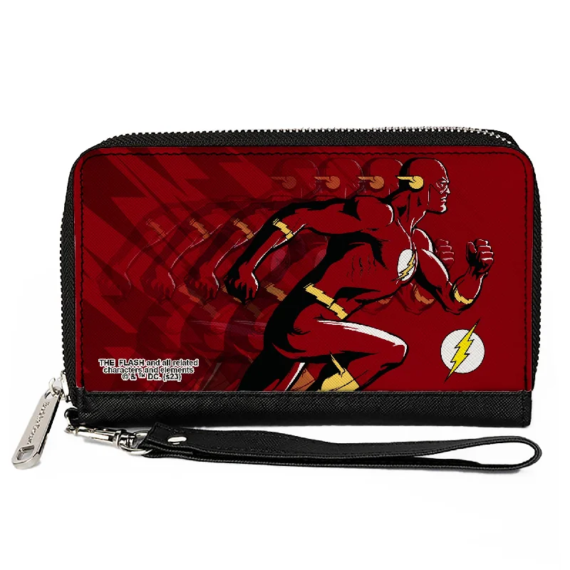 Luxury leather money clips with card slotsPU Zip Around Wallet Rectangle - The Flash Running Pose and Bolt Trails Reds Luxury leather money clips with card slotsPU Zip Around Wallet Rectangle - The Flash Running Pose and Bolt Trails Reds