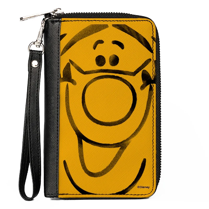 Top-rated money clips for everyday usePU Zip Around Wallet Rectangle - Winnie the Pooh Tigger Smiling Face Close-Up Yellow/Black Top-rated money clips for everyday usePU Zip Around Wallet Rectangle - Winnie the Pooh Tigger Smiling Face Close-Up Yellow/Black