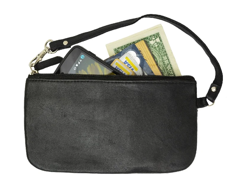 Best money clips for cash and cardsRFID Safe Soft-Sided Premium Leather Zippered Wristlet Wallet. RFID P1716