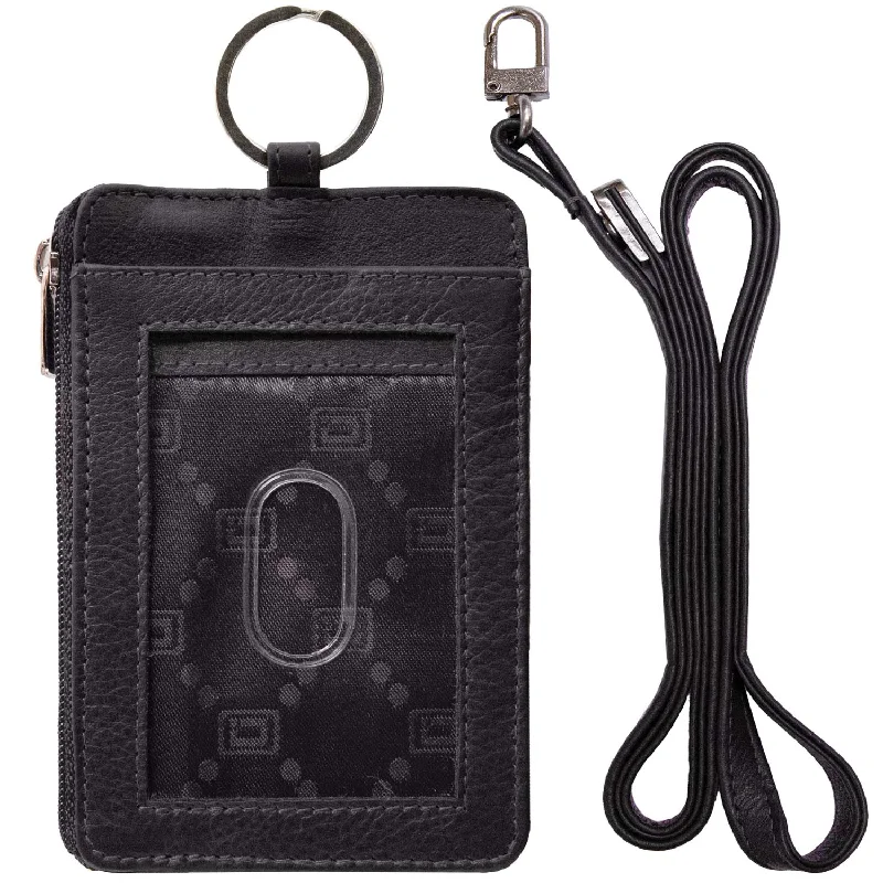Money clips for holding large amounts of cashRFID Wallet Dual Portrait ID Leather Badge Holder