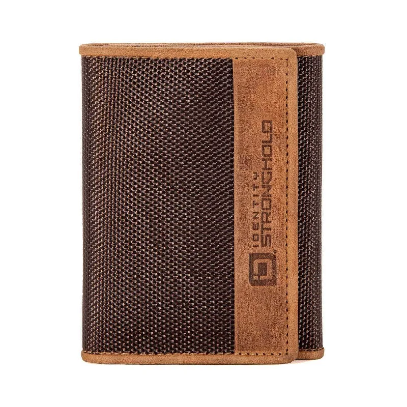 Personalized engraved money clips for menMens Slim RFID Trifold Wallet with ID in Leather and Nylon