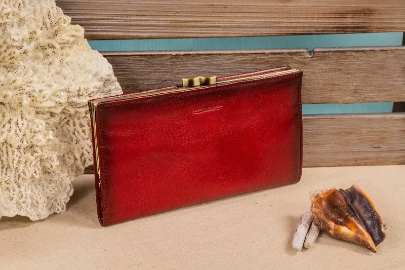 Top-rated money clips for everyday useSafe Harbor RFID Womens Wallet - Antique Slim Kiss Clasp Clutch