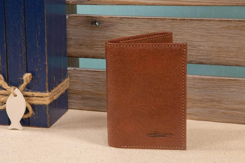 Luxury leather money clips with card slotsSafe Harbor Mens Wallet - RFID Secure Trifold with Center ID Window