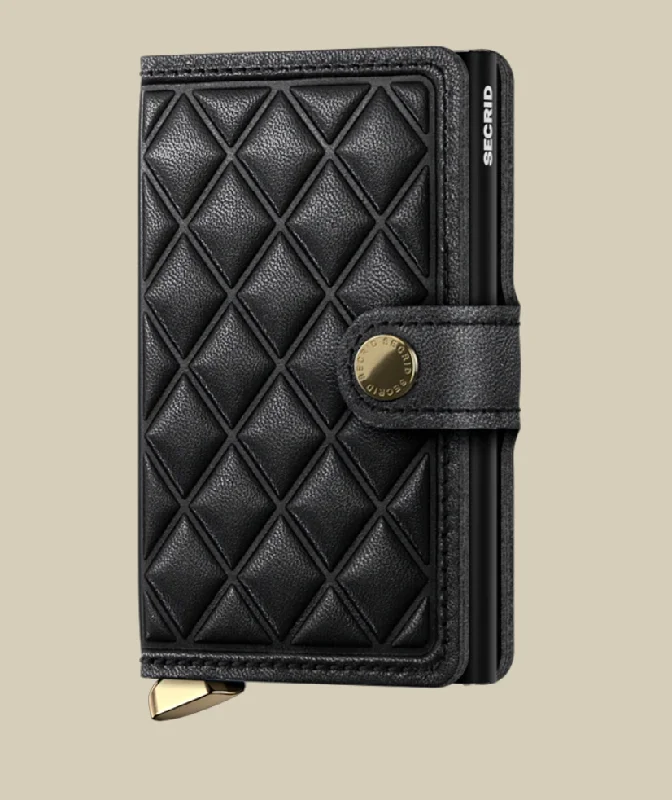 Luxury leather money clips with card slotsSecrid Premium Emboss Diamond Miniwallet