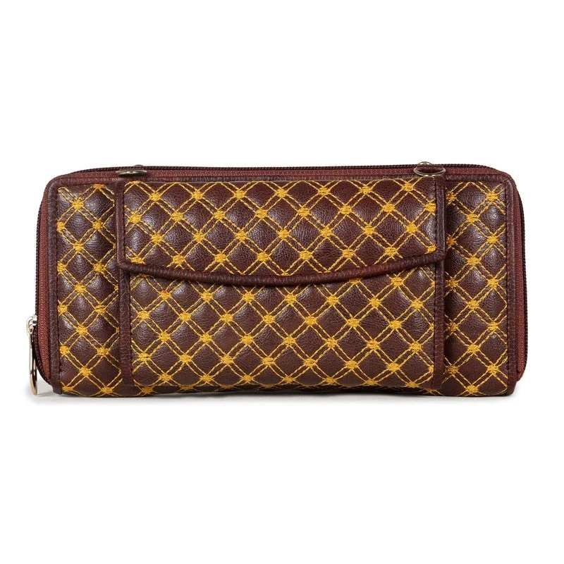 Top-rated money clips for everyday useTHE CLOWNFISH Emerald Series Womens Wallet with Front Mobile Pocket and Yellow Checkered Embroidery (Yellow) Top-rated money clips for everyday useTHE CLOWNFISH Emerald Series Womens Wallet with Front Mobile Pocket and Yellow Checkered Embroidery (Yellow)