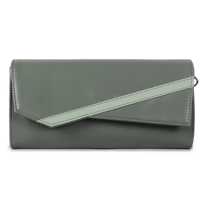Stainless steel money clips for durabilityTHE CLOWNFISH Ivana Series Womens Wallet Clutch Ladies Purse Sling Bag with multiple card slots (Olive Green)