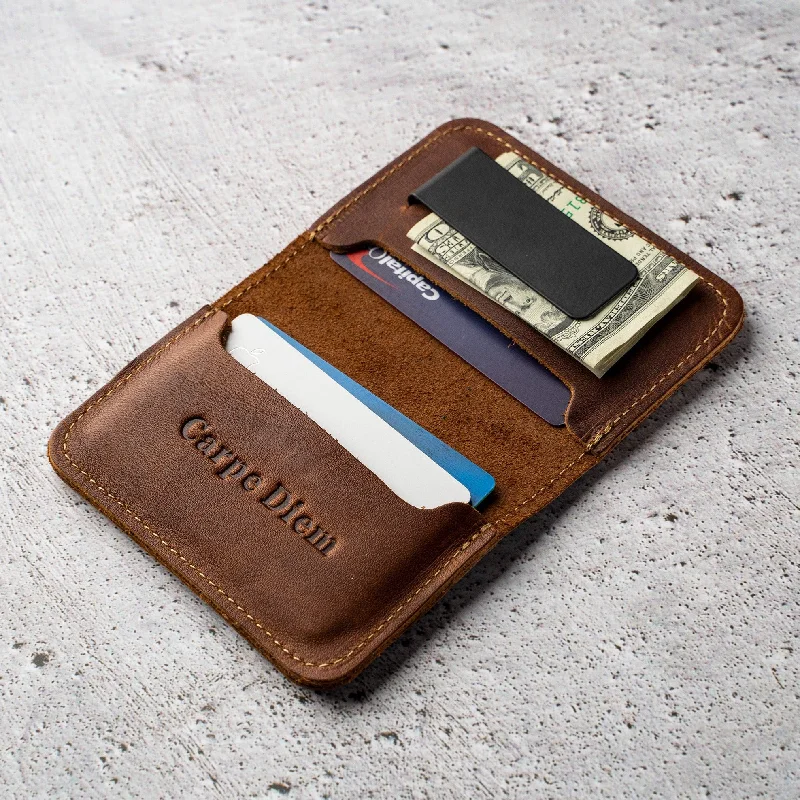 Custom money clips for corporate giftsThe Gates Personalized Leather Bifold Money Clip Front Pocket Wallet
