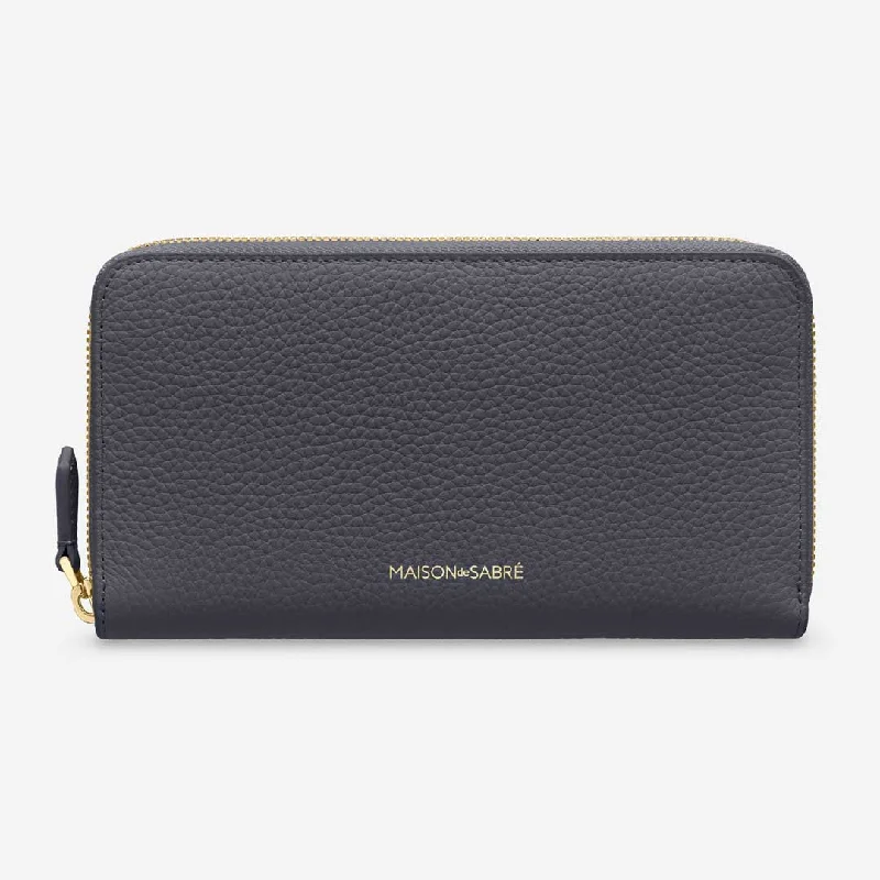 Custom money clips for corporate giftsThe Long Zip Wallet - Graphite Sky