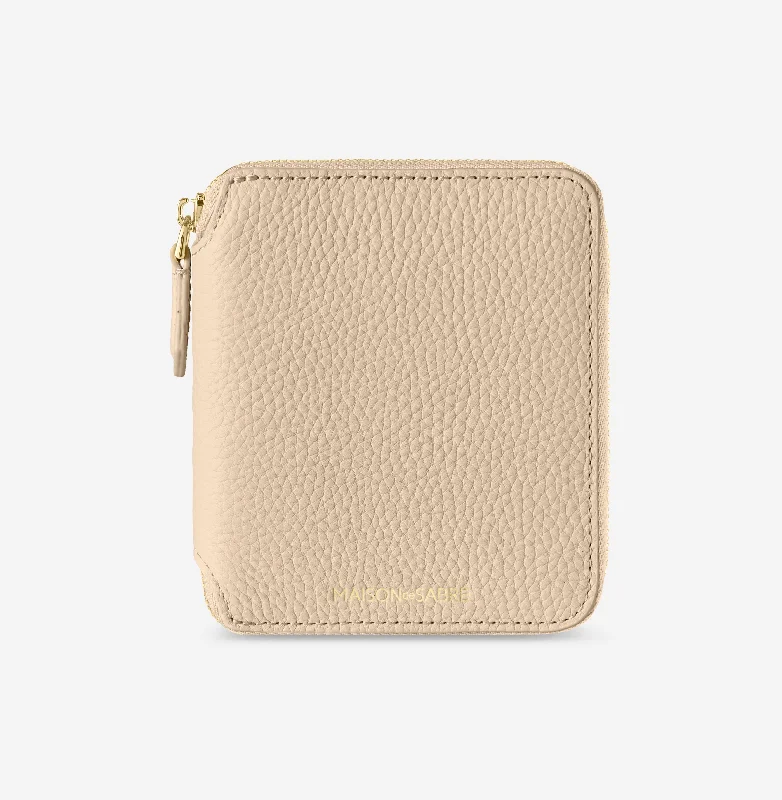 Lightweight money clips for travelThe Zip Around Wallet - Saharan Brown