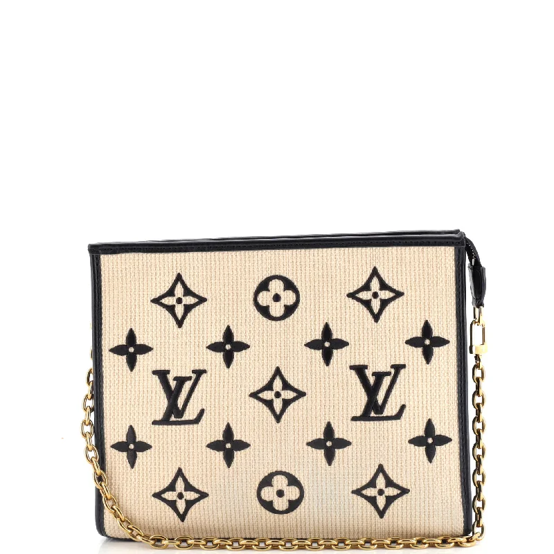 Slim money clips for minimalist walletsToiletry Pouch on Chain Monogram Raffia