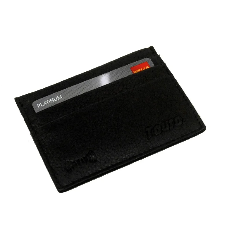 Money clips with RFID protectionTouro Signature Leather Wallets Pebble Grain Credit Case