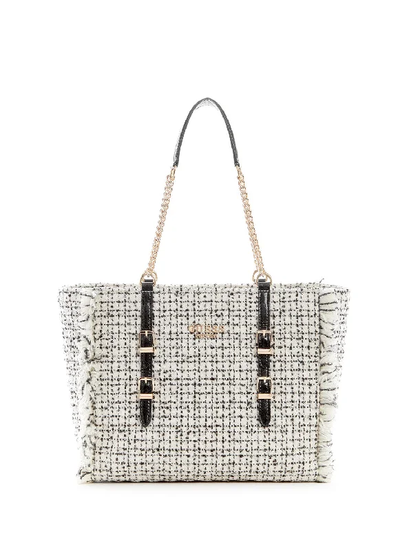 Eco-friendly money clips made from sustainable materialsWhite Tweed Adam Tote Bag