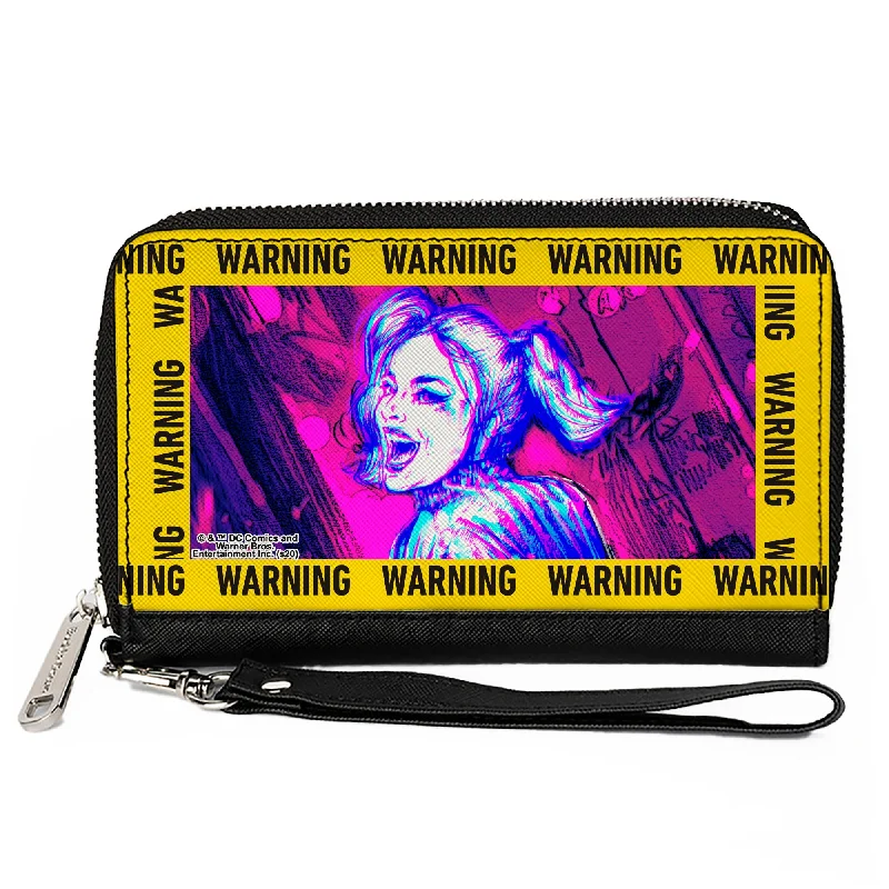 Money clips for holding large amounts of cashWomen's PU Zip Around Wallet Rectangle - Birds of Prey Harley Quinn WARNING Smiling Pose Yellow Black Money clips for holding large amounts of cashWomen's PU Zip Around Wallet Rectangle - Birds of Prey Harley Quinn WARNING Smiling Pose Yellow Black