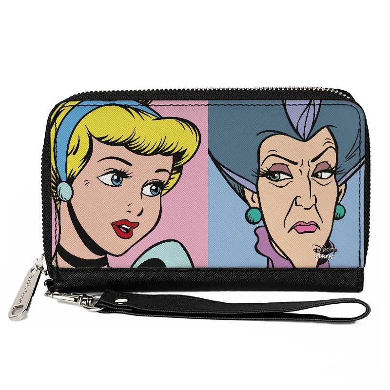 Money clips for holding large amounts of cashWomen's PU Zip Around Wallet Rectangle - Cinderella and Wicked Step Mother Lady Tremaine Face Blocks Money clips for holding large amounts of cashWomen's PU Zip Around Wallet Rectangle - Cinderella and Wicked Step Mother Lady Tremaine Face Blocks